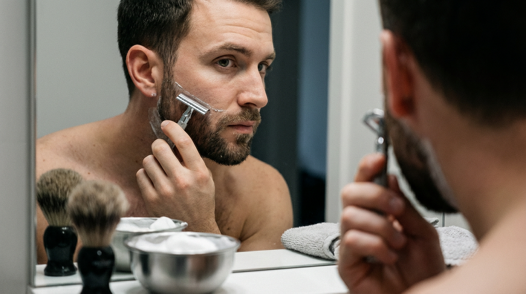 Contours de barbe : technique propre au rasoir de sûreté